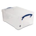 Really Useful Box Storage Bin, Plastic, Clear/Blue, 4 PK 9C-PK4CB